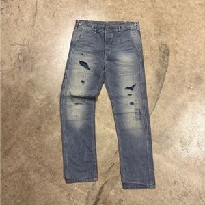 Ralph Lauren Double RRL Engineer Distressed Hickory Pants